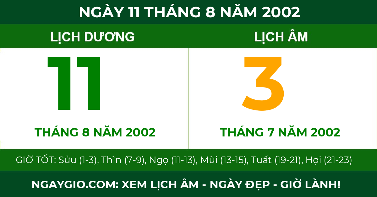 lịch âm ngày 11 tháng 8 năm 2002
