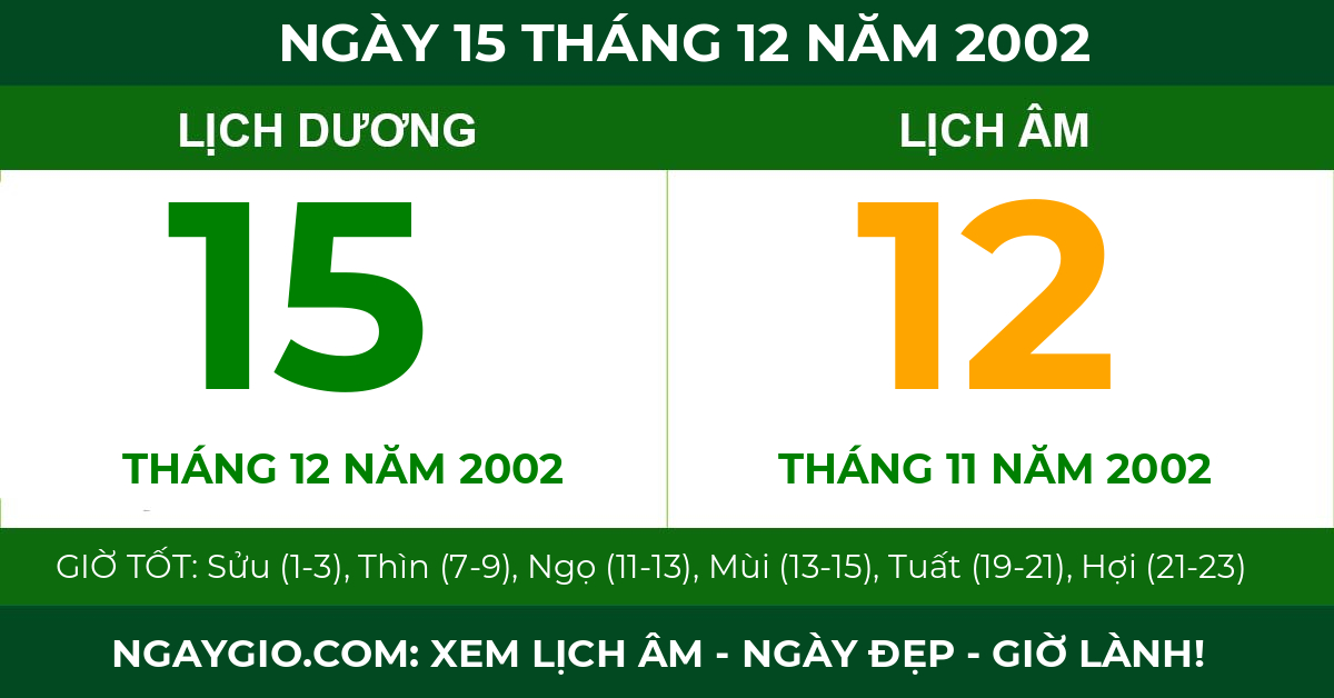 lịch âm ngày 15 tháng 12 năm 2002