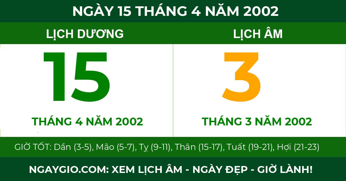 lịch âm ngày 15 tháng 4 năm 2002