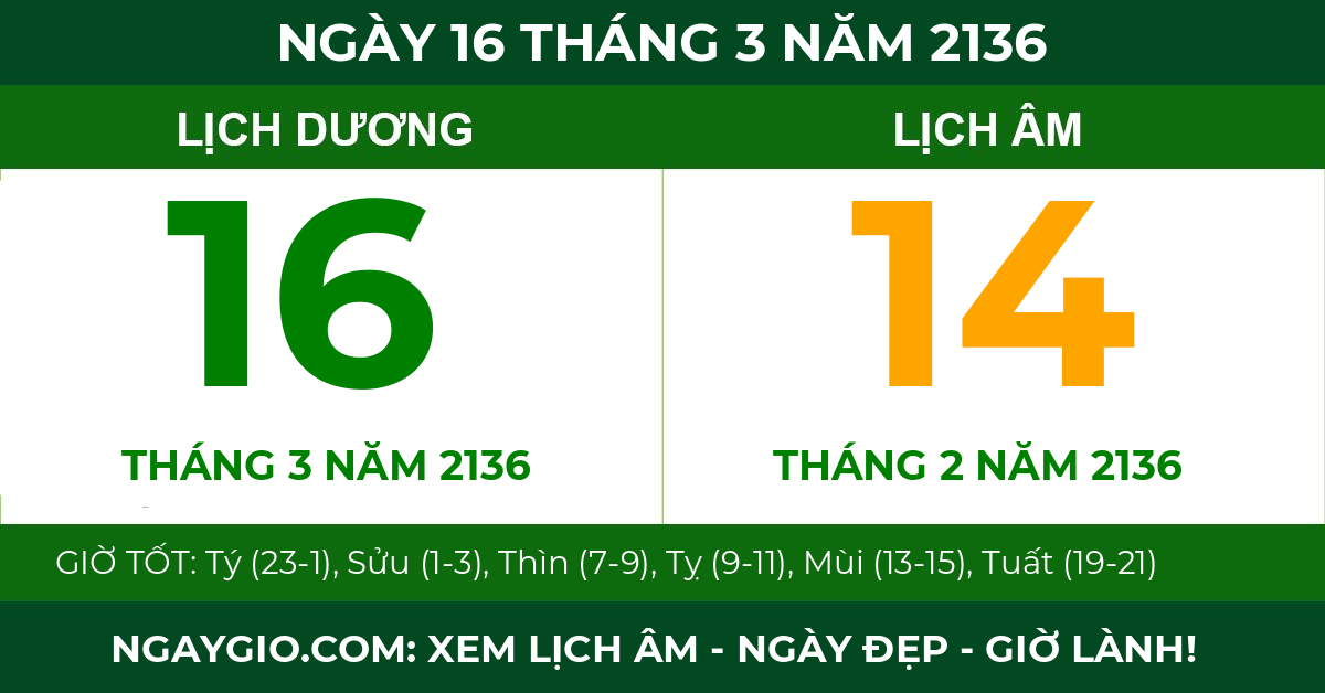 lịch âm ngày 16 tháng 3 năm 2136