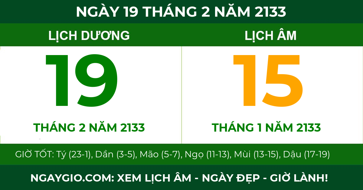 lịch âm ngày 19 tháng 2 năm 2133