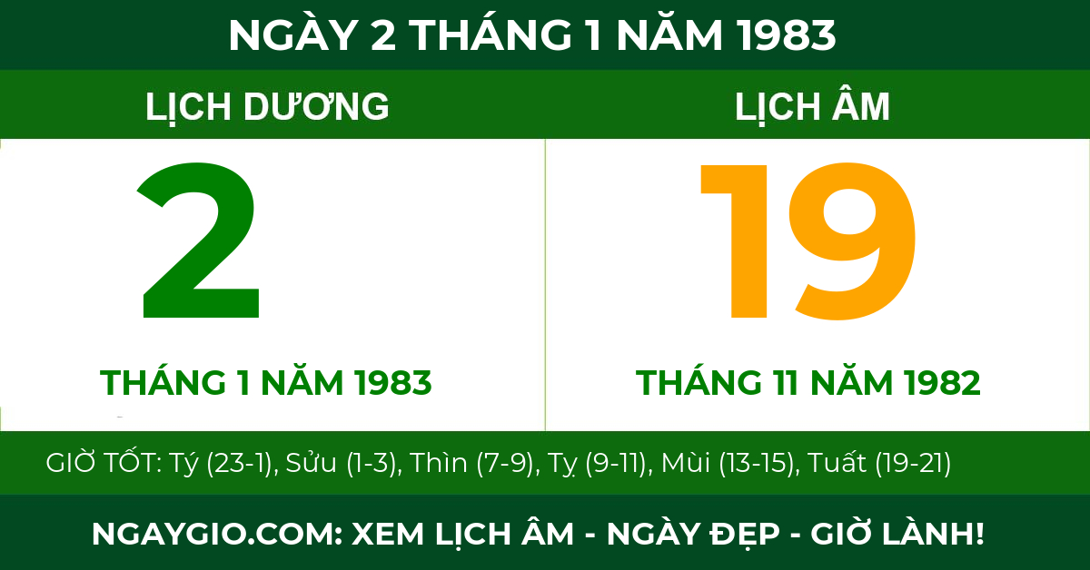 lịch âm ngày 2 tháng 1 năm 1983