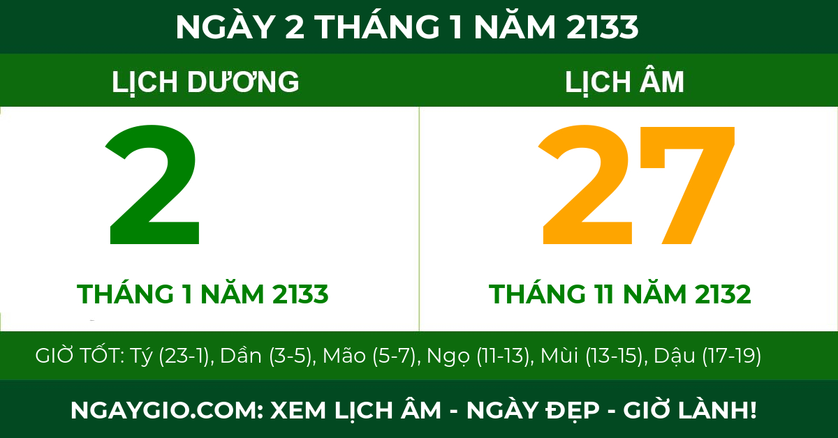 lịch âm ngày 2 tháng 1 năm 2133