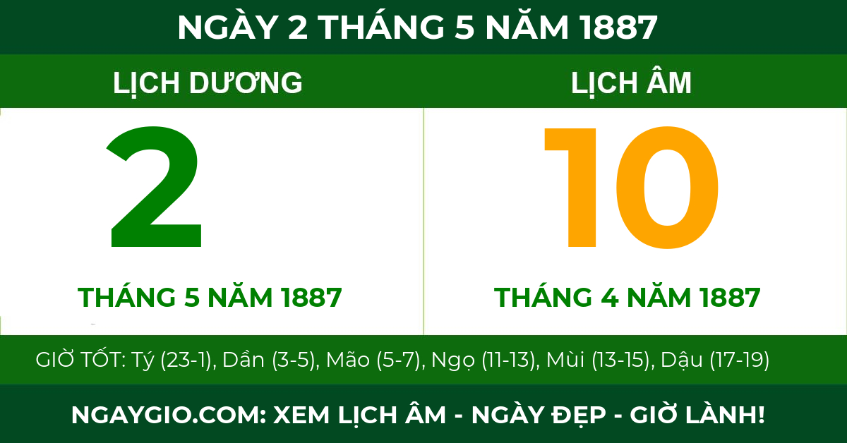 lịch âm ngày 2 tháng 5 năm 1887