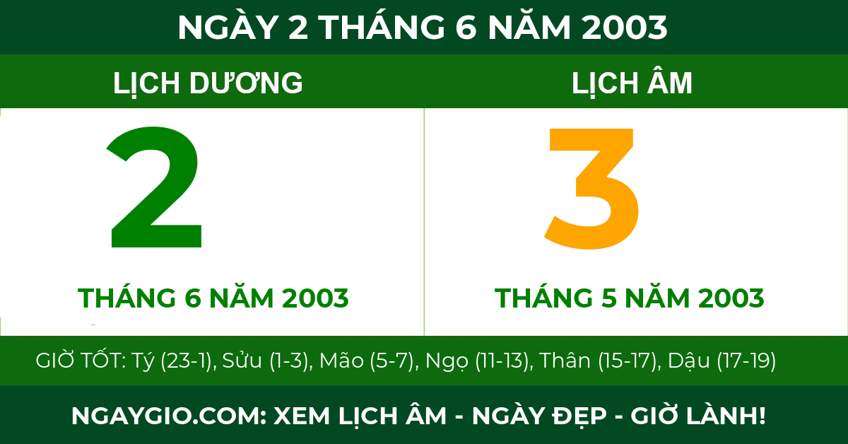 lịch âm ngày 2 tháng 6 năm 2003