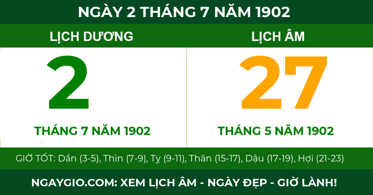 lịch âm ngày 2 tháng 7 năm 1902