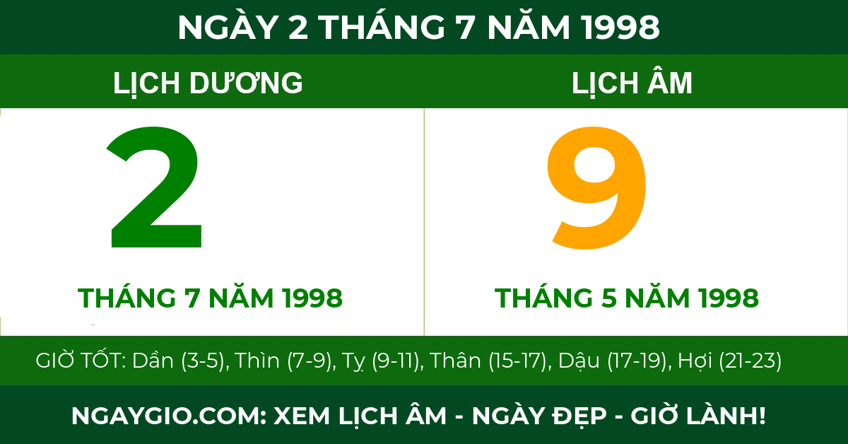 lịch âm ngày 2 tháng 7 năm 1998