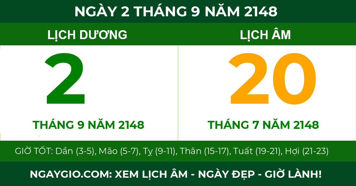 lịch âm ngày 2 tháng 9 năm 2148