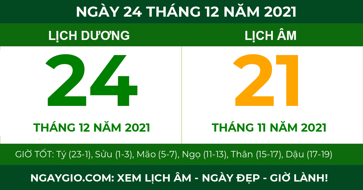 lịch âm ngày 24 tháng 12 năm 2021