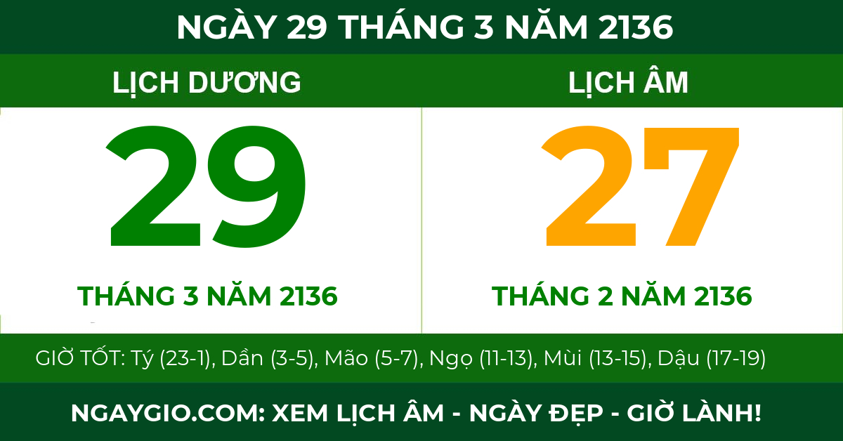 lịch âm ngày 29 tháng 3 năm 2136