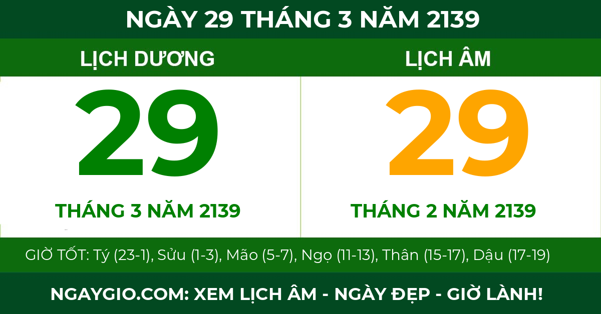 lịch âm ngày 29 tháng 3 năm 2139