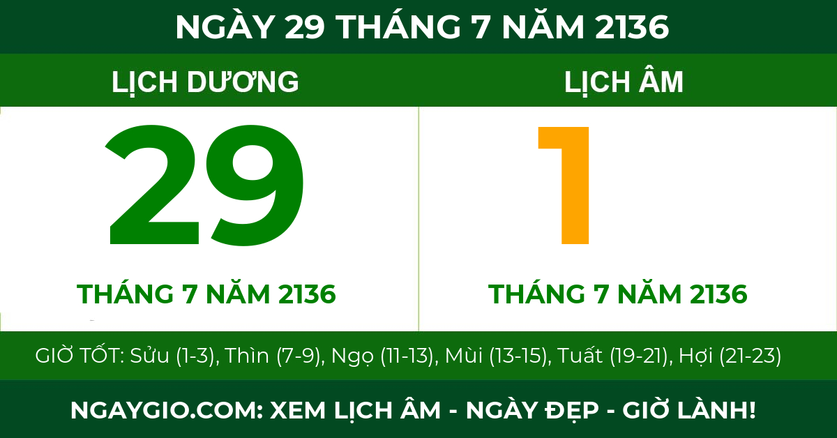 lịch âm ngày 29 tháng 7 năm 2136