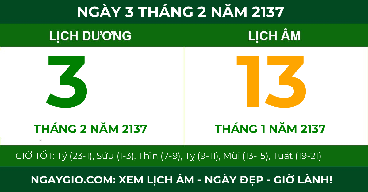lịch âm ngày 3 tháng 2 năm 2137