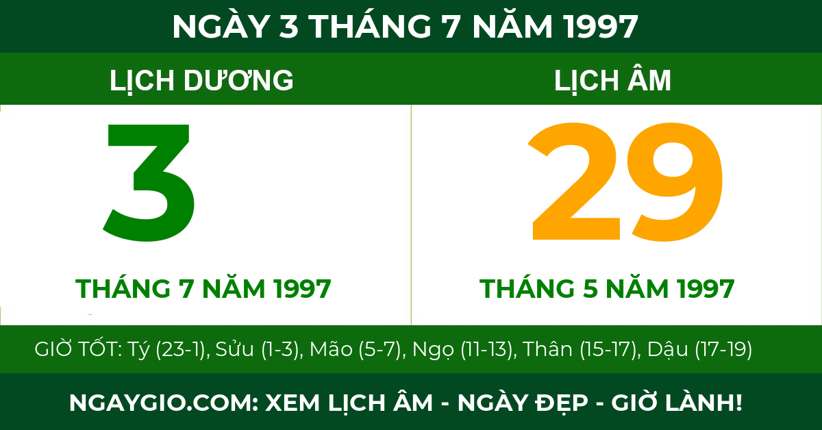 lịch âm ngày 3 tháng 7 năm 1997