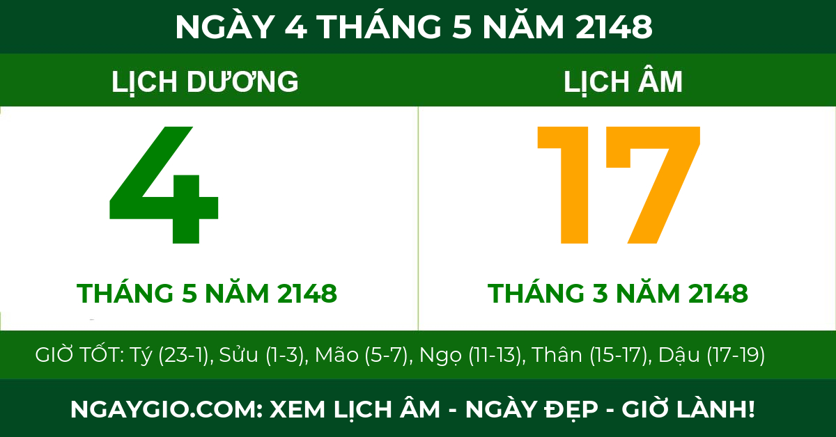 lịch âm ngày 4 tháng 5 năm 2148