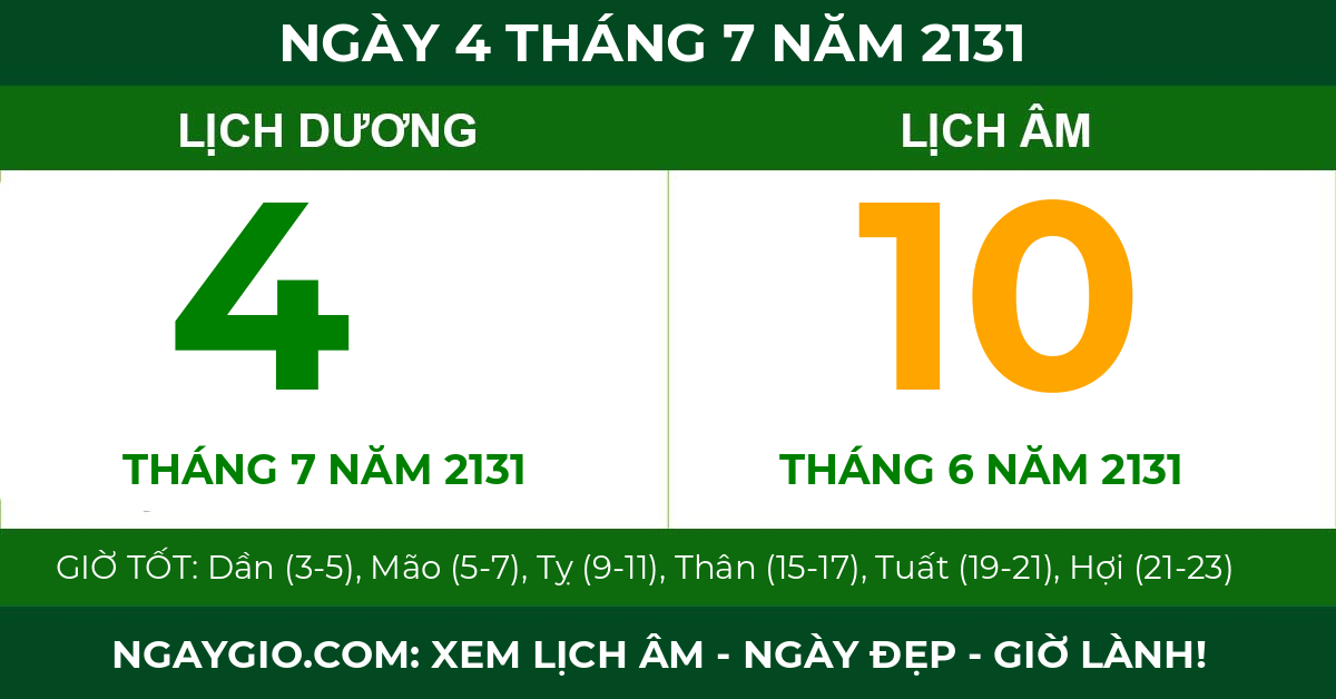 lịch âm ngày 4 tháng 7 năm 2131