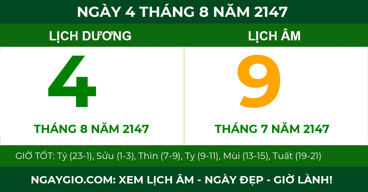 lịch âm ngày 4 tháng 8 năm 2147