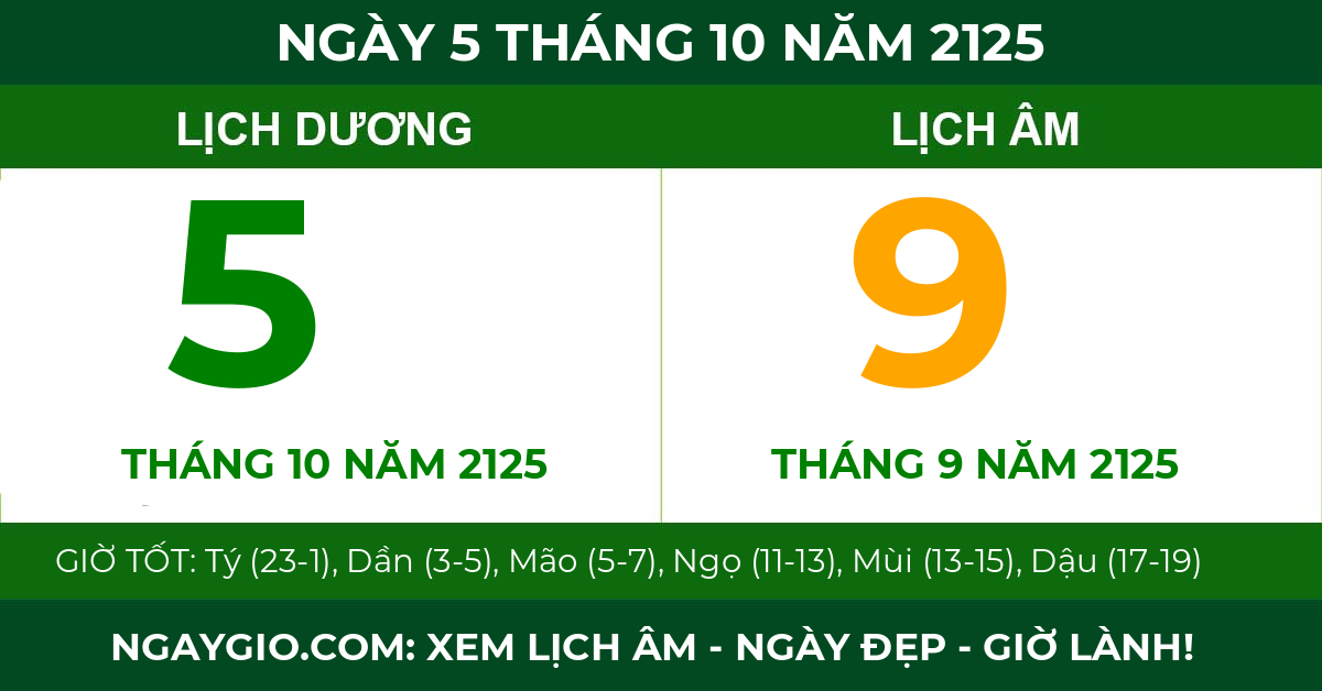 lịch âm ngày 5 tháng 10 năm 2125