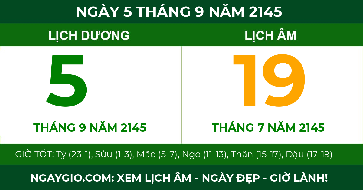 lịch âm ngày 5 tháng 9 năm 2145