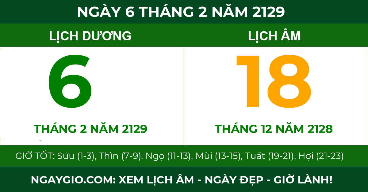 lịch âm ngày 6 tháng 2 năm 2129