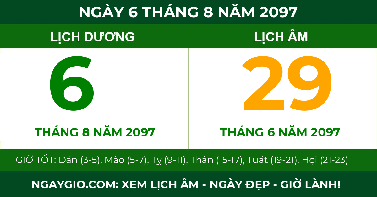 lịch âm ngày 6 tháng 8 năm 2097