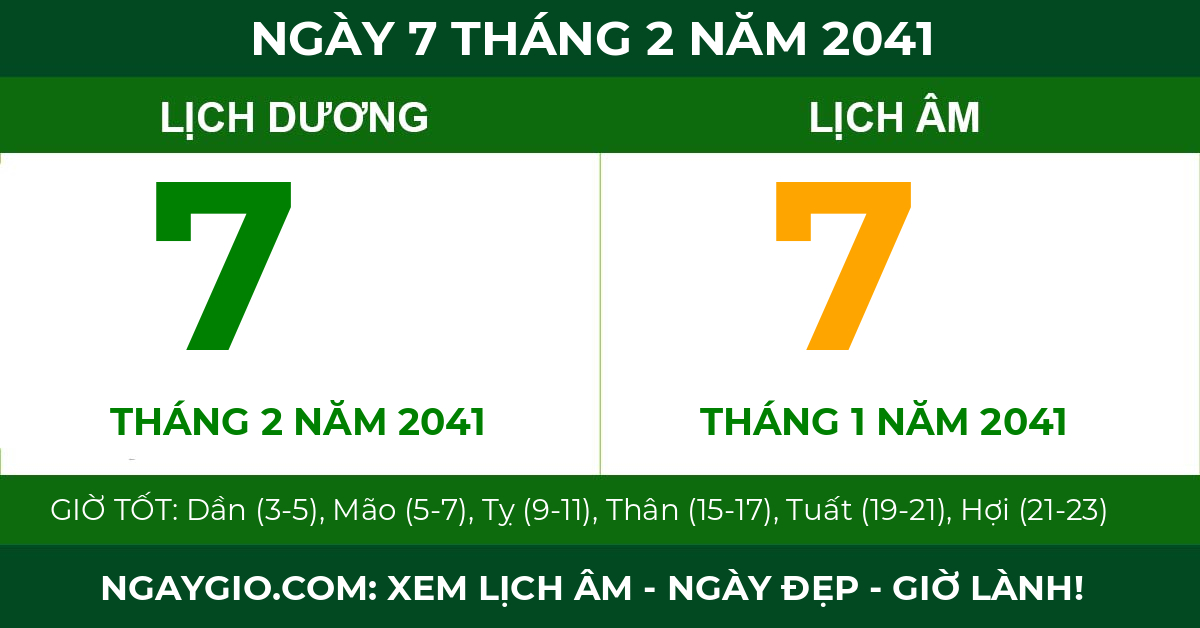lịch âm ngày 7 tháng 2 năm 2041