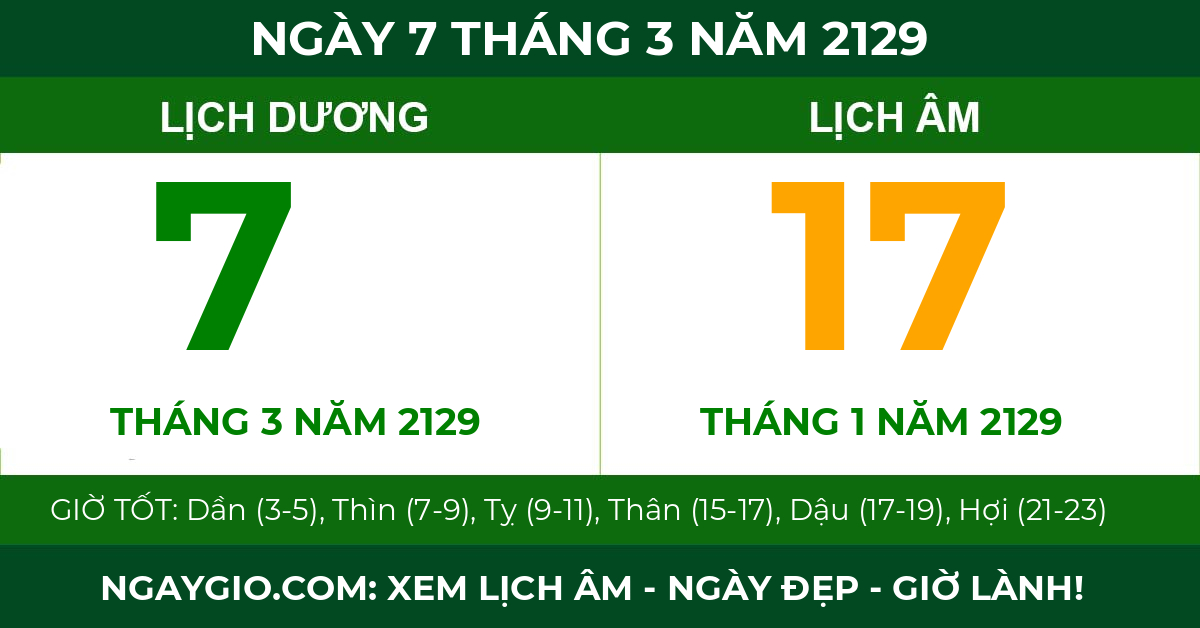 lịch âm ngày 7 tháng 3 năm 2129