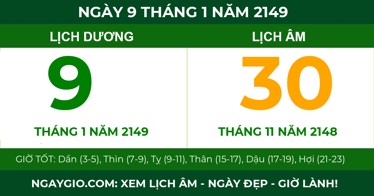 lịch âm ngày 9 tháng 1 năm 2149